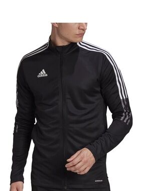 adidas Black Track Jacket with White Stripe Accents Men’s or Unisex Size XL